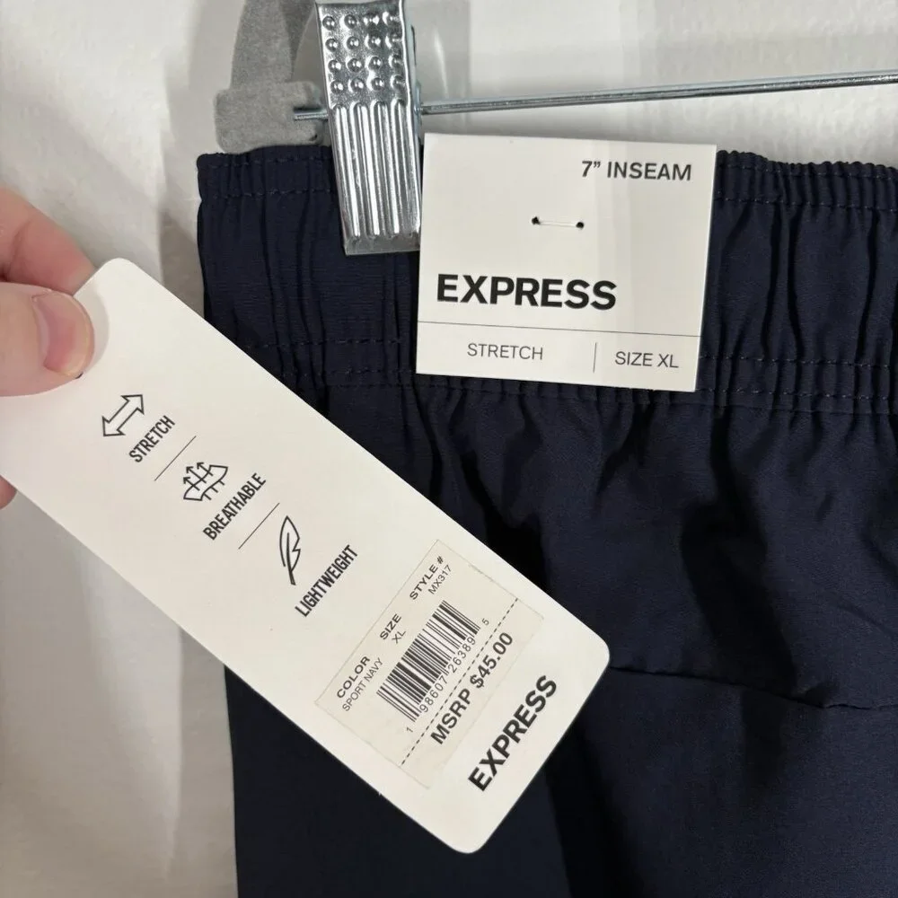 Express Men Sz XL Sport Navy Blue Drawstring Elastic Waist 7